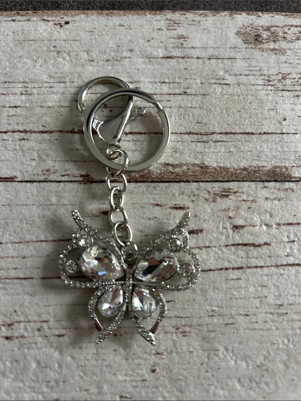 5/$25 Silver Crystal Butterfly Keychain Pendant - Women's Jewelry